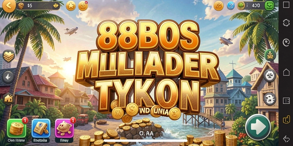 Screenshot menunjukkan gameplay mendalam dalam membangun bisnis Tycoon.