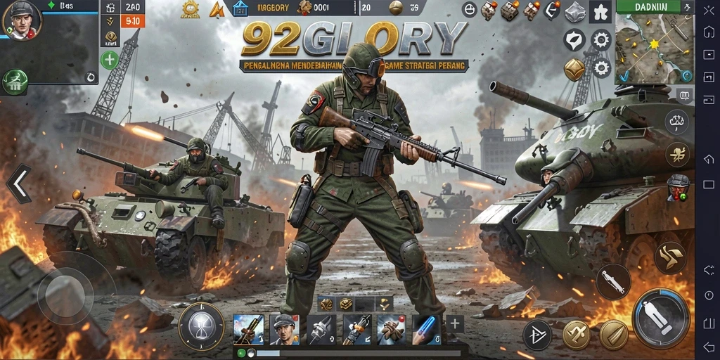 Tangkapan layar dari pertempuran epik di 92GLORY.