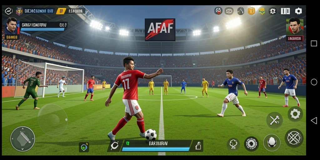 Tampilan menawan dari permainan sepak bola di AFAF.