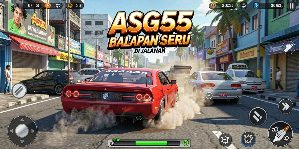 Gameplay balapan mendebarkan dengan grafik menawan di ASG55.
