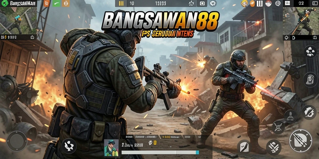 Tampilan gameplay seru BANGSAWAN88 dengan aksi FPS yang mendebarkan.