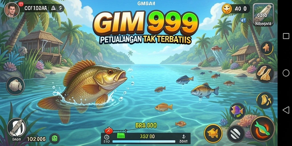Tampilan gameplay GIM999 dengan suasana memancing yang mendebarkan.