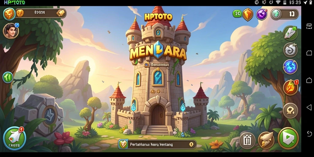 Tangkapan layar menampilkan aksi seru pertahanan menara dalam HPTOTO.