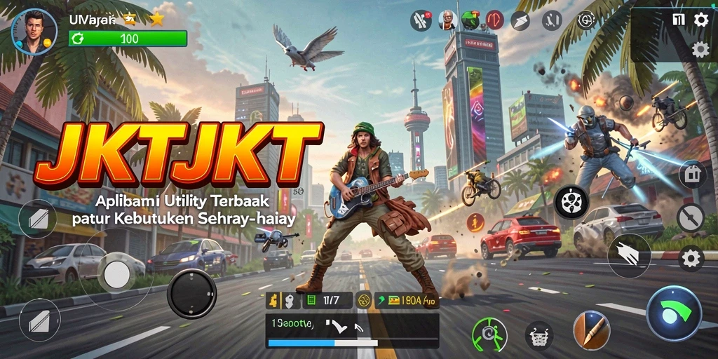Screenshot tampilan utama aplikasi JKTJKT dengan fitur Utility.