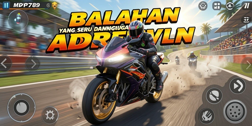 Tampilan aksi seru di lintasan balap motor MVP789.