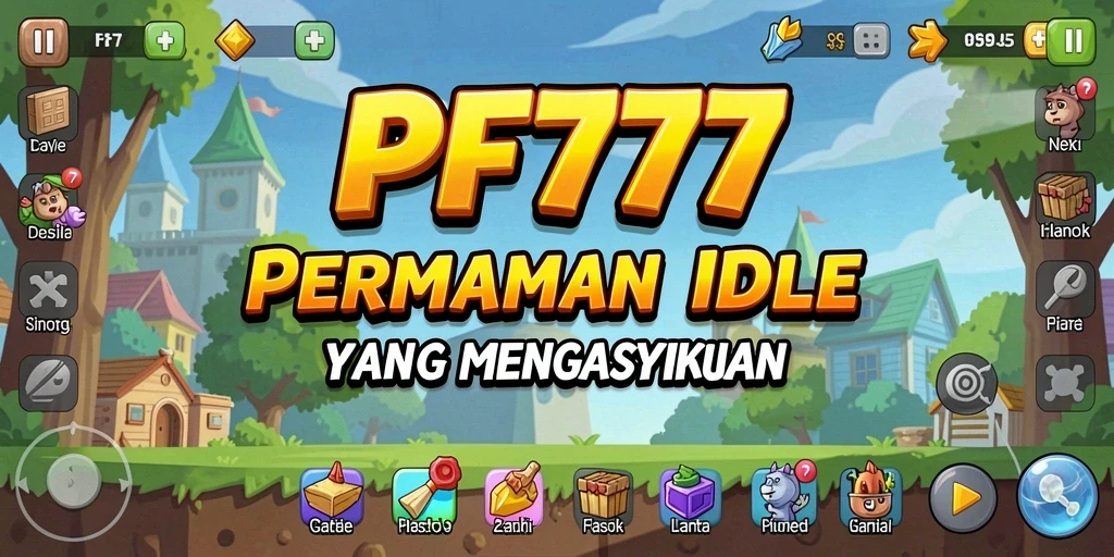 Screenshot utama PF777 menampilkan gameplay Idle yang memikat.