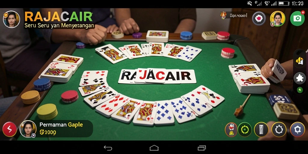 Screenshot gameplay RAJACAIR menampilkan suasana seru permainan Gaple.