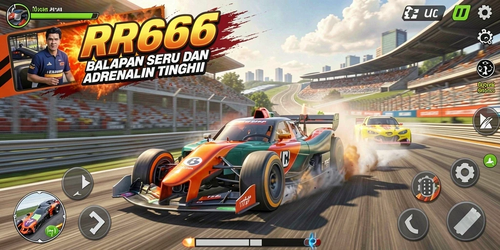 Gameplay Racing yang mendebarkan di RR666 dengan grafik menakjubkan.