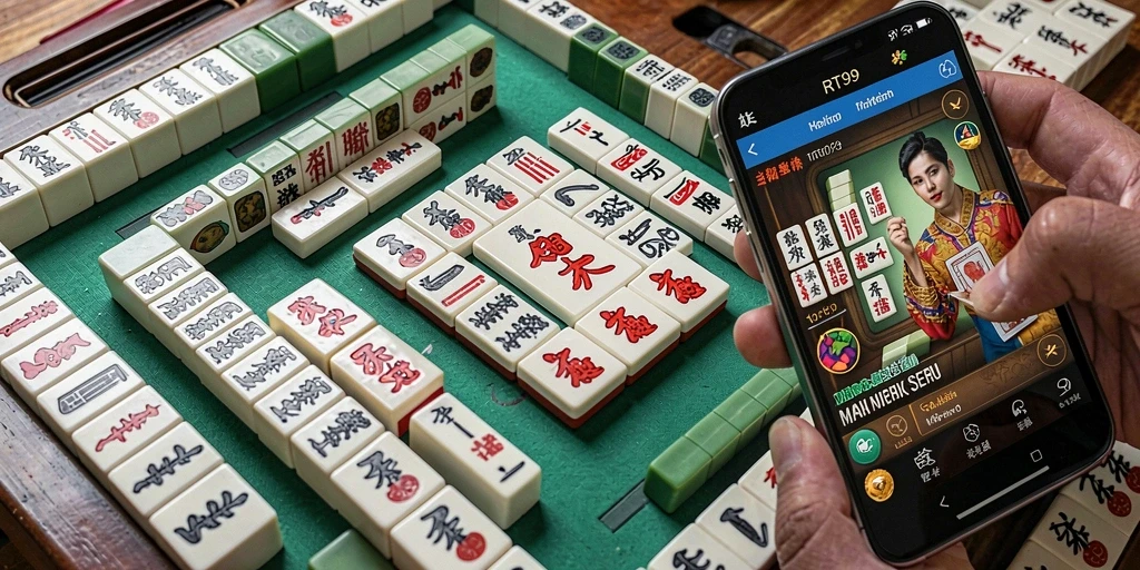 Screenshot utama RT99 menampilkan gameplay Mahjong yang seru dan menantang.